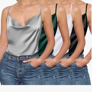 NWT Bundle includes 4 size Sm women's satin adjustable spaghetti strap camisole.